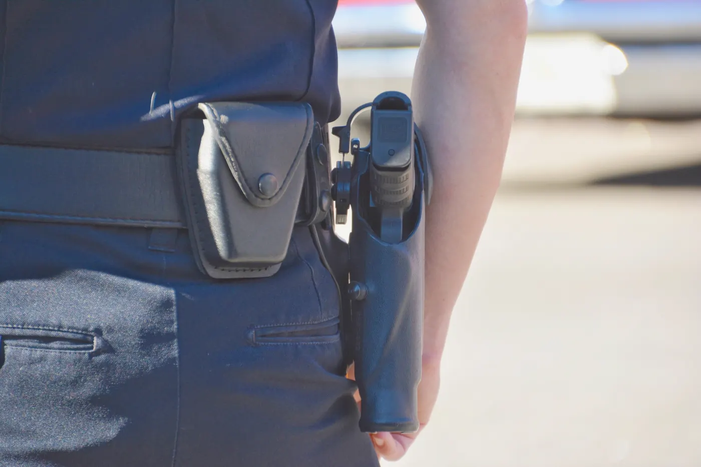 A police officer's duty belt, up close